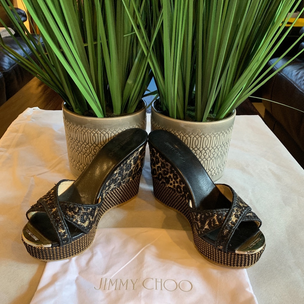 Jimmy Choo Leopard Print Wedges - image 1